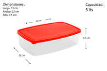 Cargar imagen en el visor de la galería, Recipiente Plástico Rectangular G 5 lts