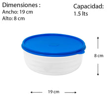 Cargar imagen en el visor de la galería, Recipiente Hermético Redondo Ch 1.5 lts