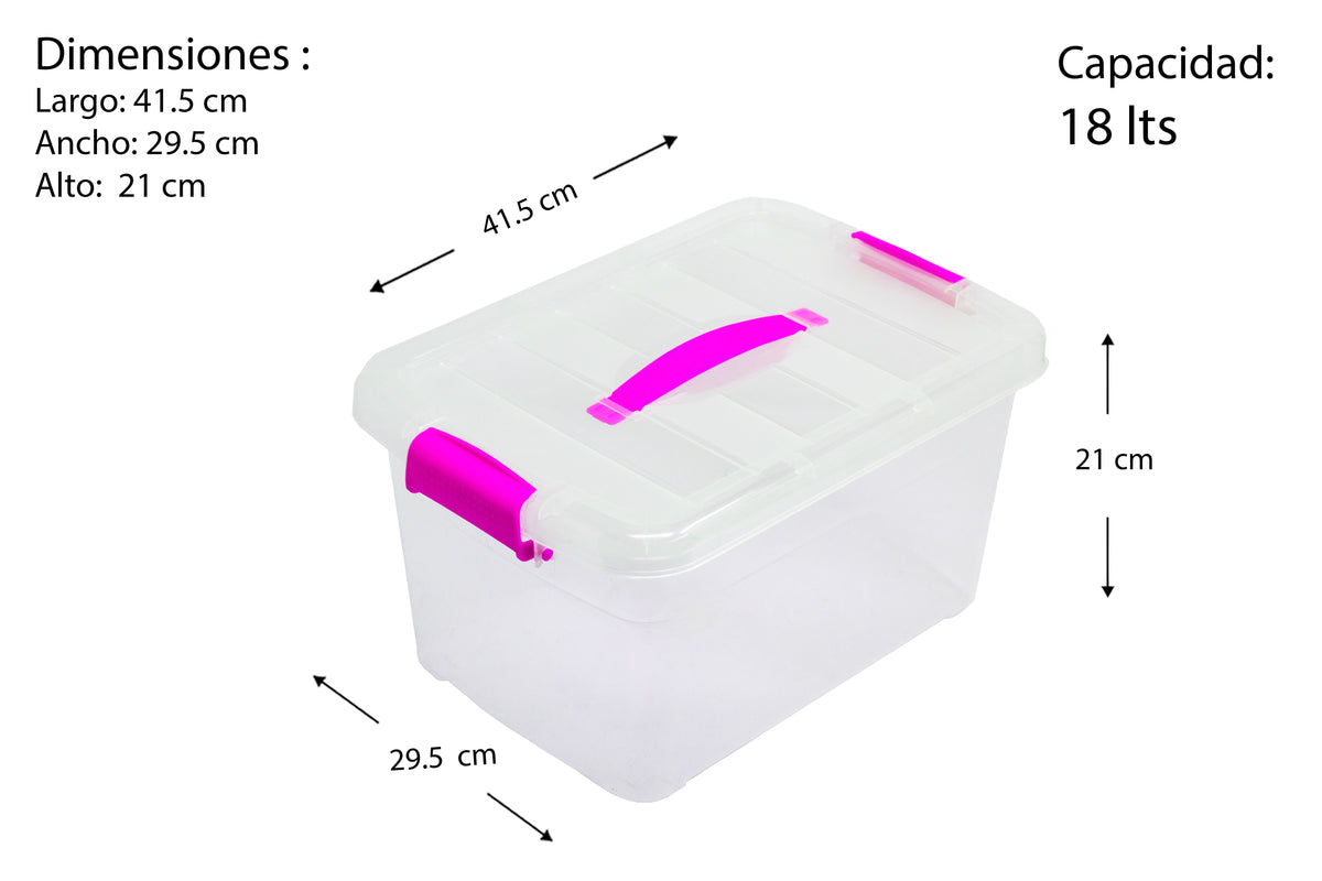 Caja Transparente Roma 18 lts