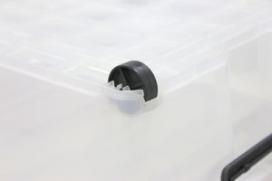 Caja plastica paris con ruedas y grapas de seguridad 25 Litros